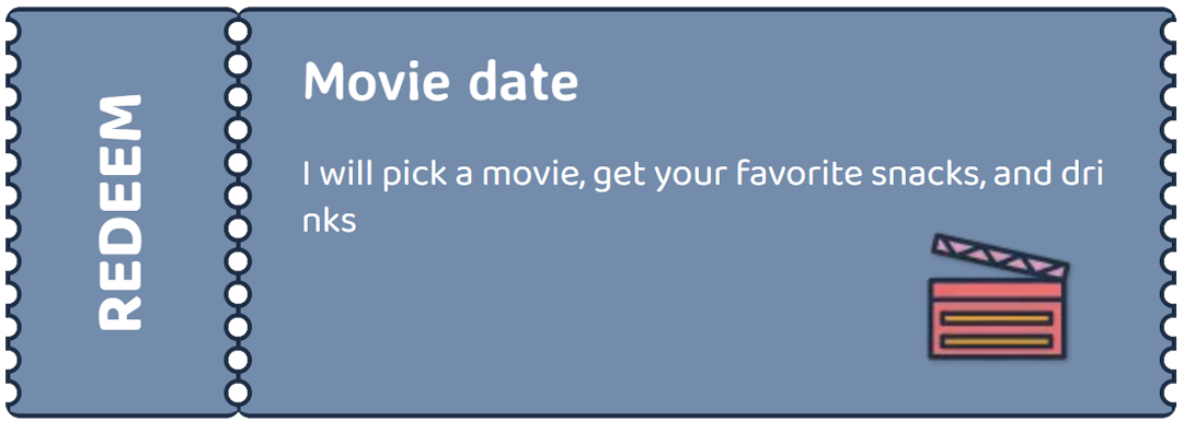 A ticket that offers a movie date